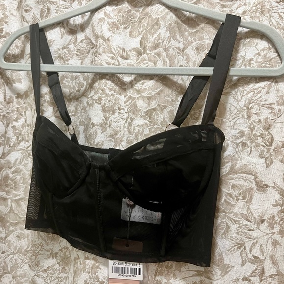 Oh Polly Black Sheer Bustier BNWT! - Picture 5 of 16